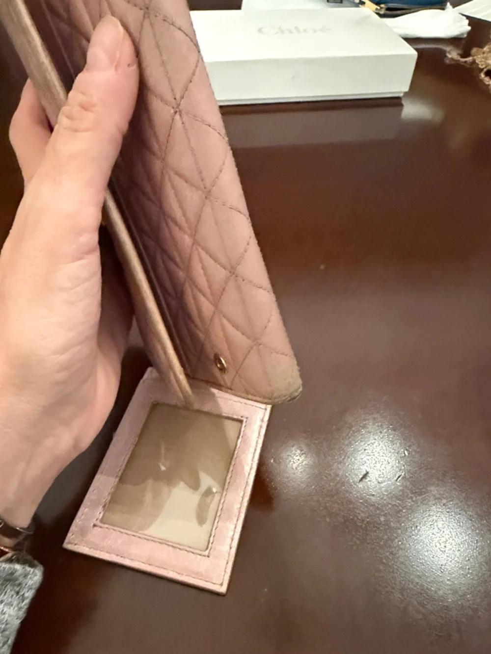 Prada Quilted Blush Pink Wallet with ID Holder worn! - Picture 4 of 14